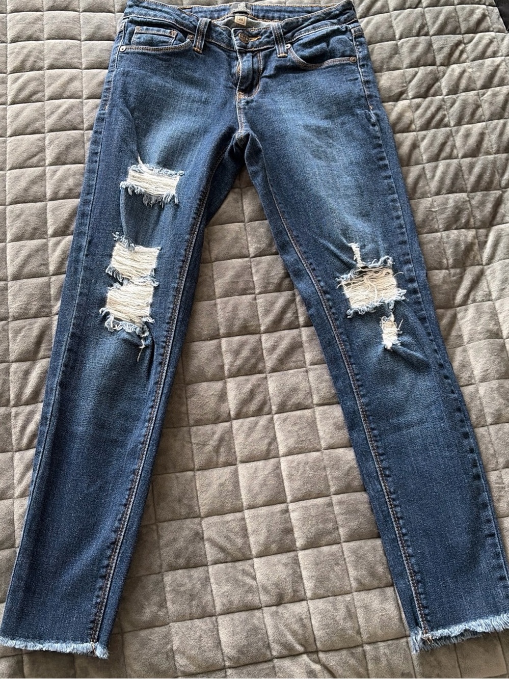 Just Black Dark Blue Ripped Skinny Jeans